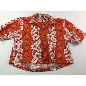 Hawaiian Vintage Button Aloha Shirt Orange
